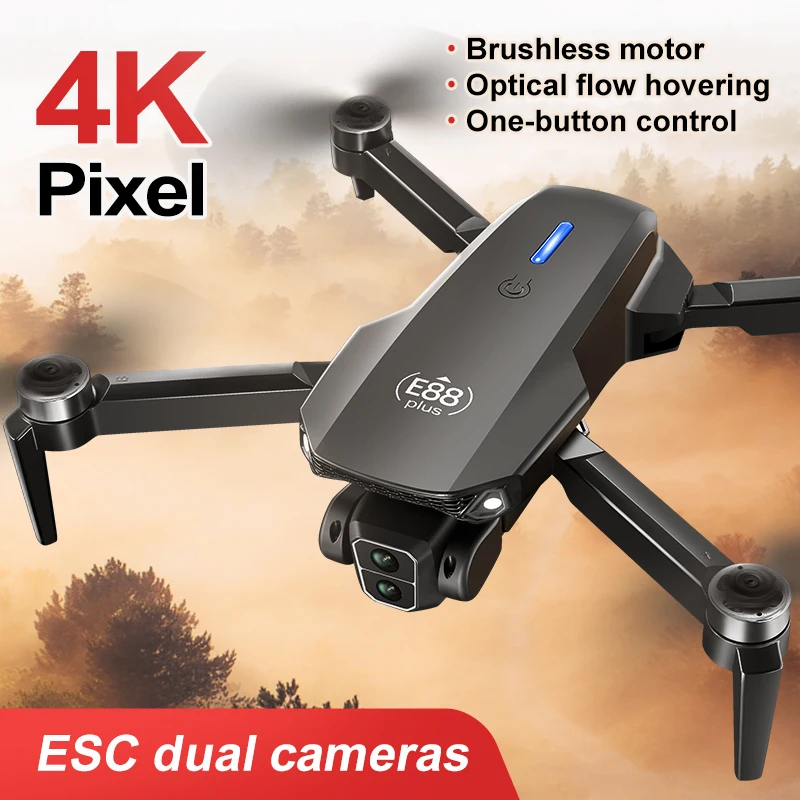 New E88 Plus Quadcopter Drone: - Drone Gimbal Brushless บทวิจารณ์และราคา